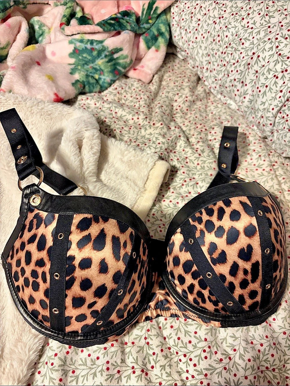 Honey Birdette Leopard Print Underwire Bra 32G